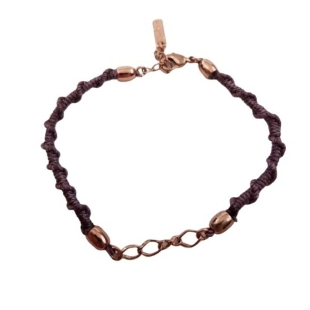 Jewelmint Bracelet Purple Cord‎ Wrap Twist Rose Gol